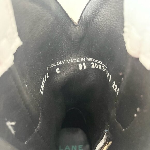 Lane Plain Jane COWPOKE Womens Cowhide Boots 9.5 Cowboy Western Cowgirl Bootie - Picture 10 of 12